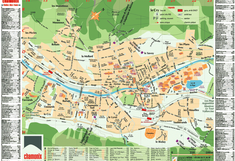 Chamonix Carte des Villes et Villages
