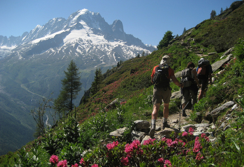 Trekking in Chamonix with views of Mont Blanc