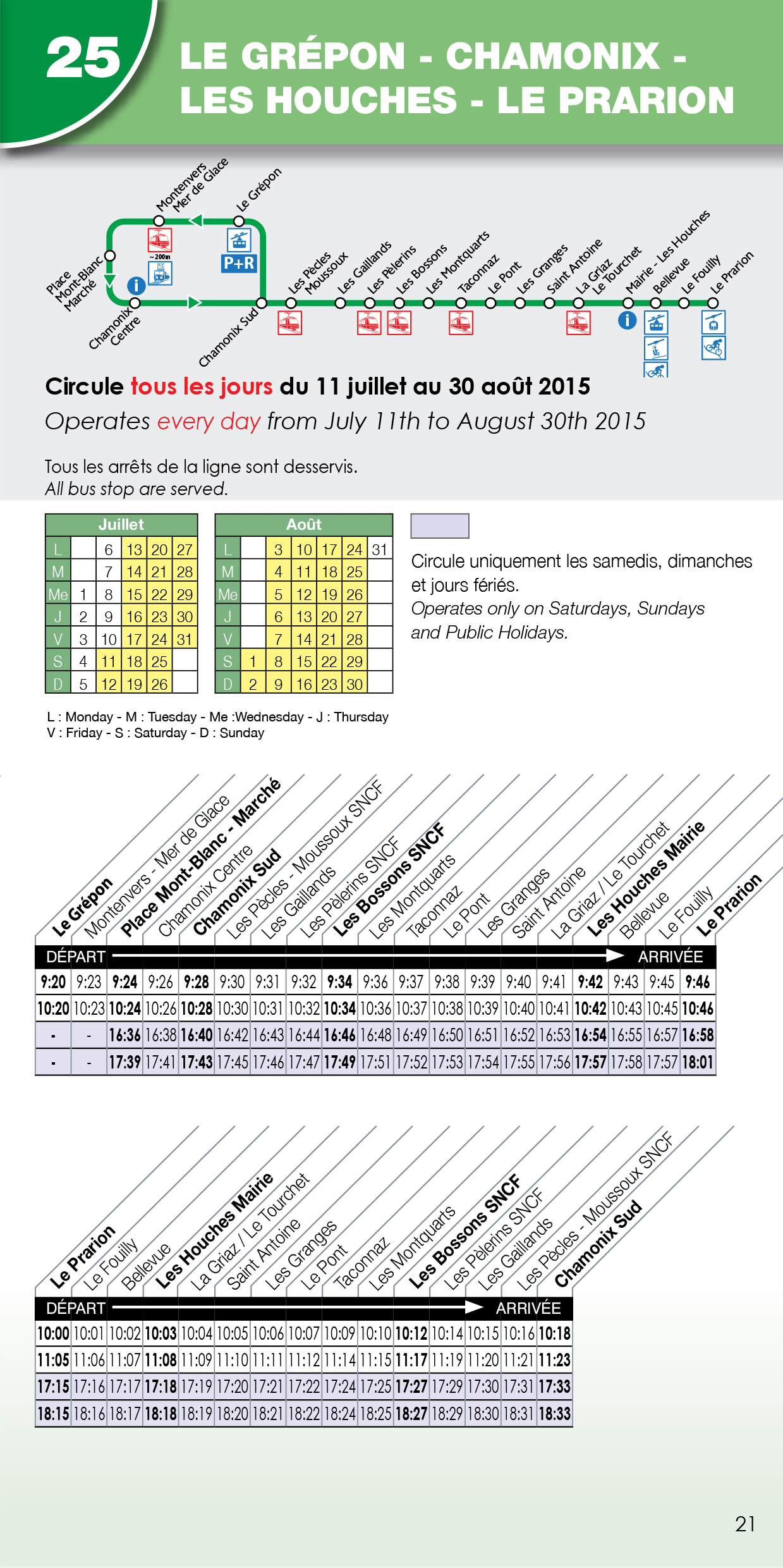 Chamonix Bus Timetables 2015 - Bus system in Chamonix