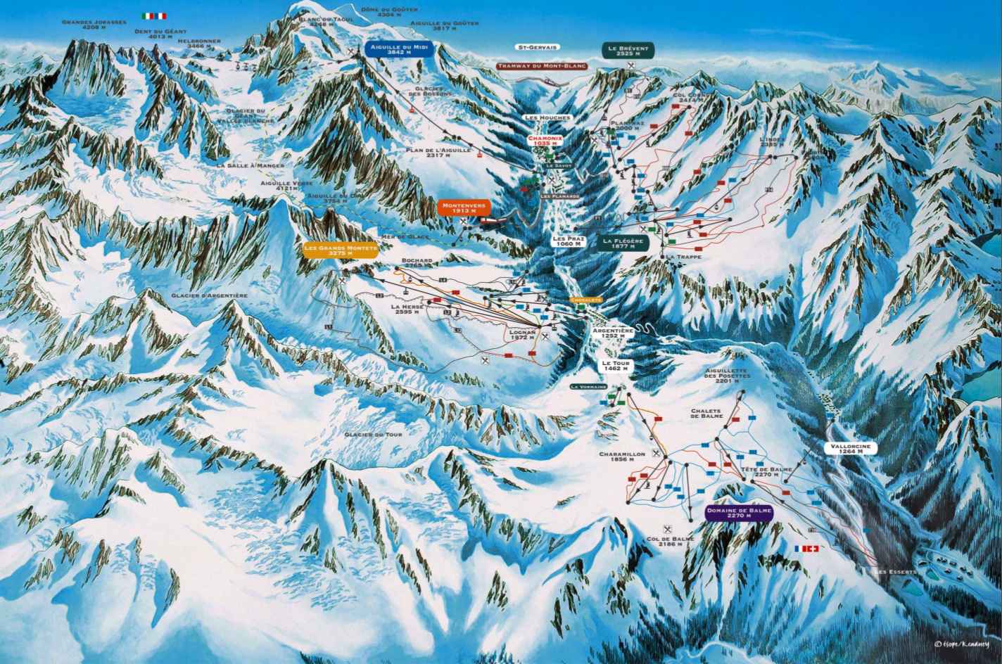 plan des pistes et des station de ski de chamonix tous les domaines skiables chamonix net