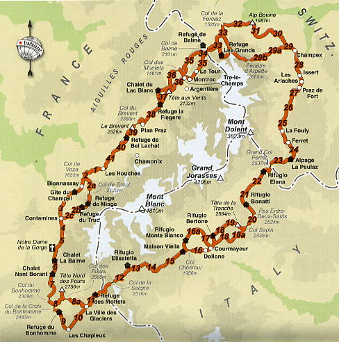 Randonnées Du Tour Du Mont Blanc Routes Cartes Et