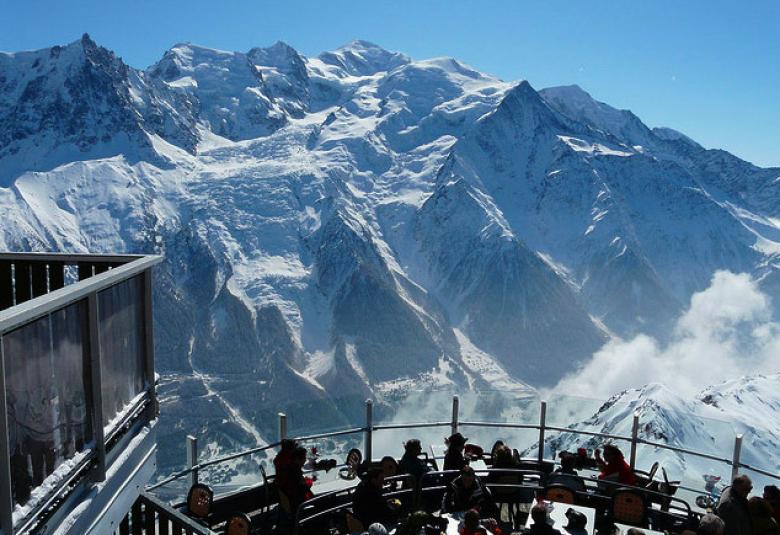 Le Brévent 2525m top view from the restaurant