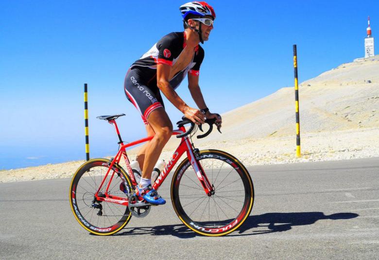 Road bike at Mont Ventoux in France