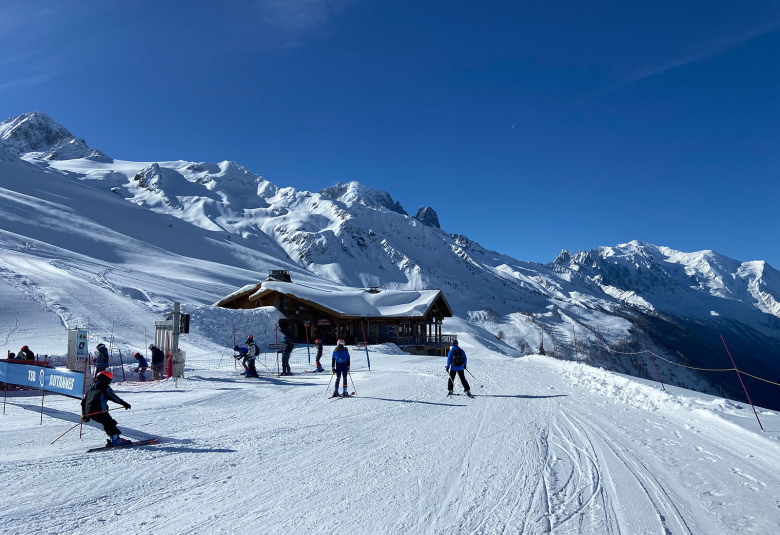 skiing in spring on La Balme above Le Tour