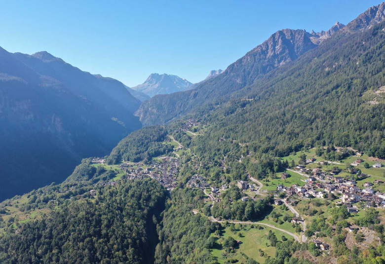 Les Marécottes, village in Switzerland in Summer