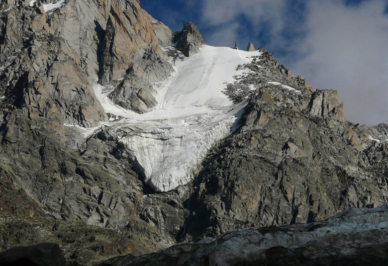 Glacier Rond in above Chamonix.  Summer photo 