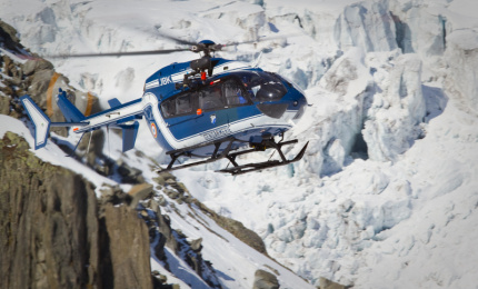 The Chamonix PGHM helicopter on a rescue mission