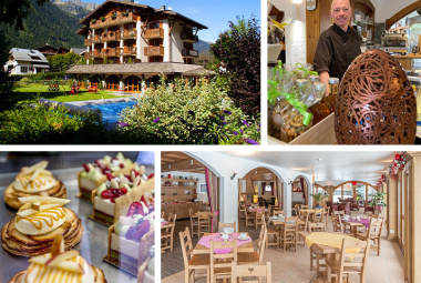 Le Jardin du Gouter Tea Lounge garden and pool in Chamonix