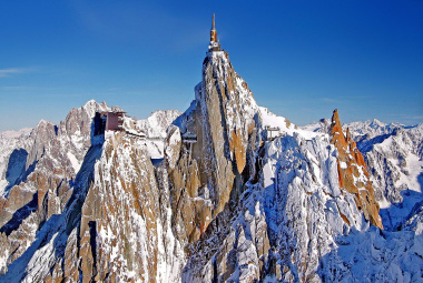 Aiguille du Midi Summit at 3842m  high above Chamonix