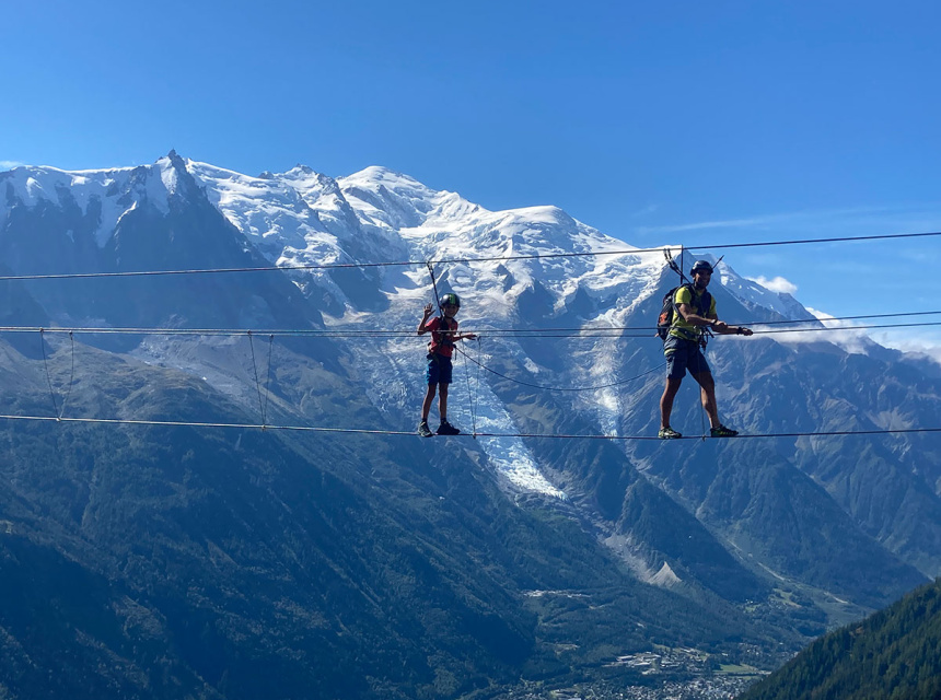 Via ferrata route "La Via des Evettes" in Chamonix