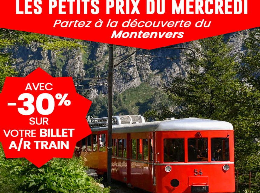 Enjoy the Montenvers Train & Mer de Glace every Wednesday with 30% off!!!