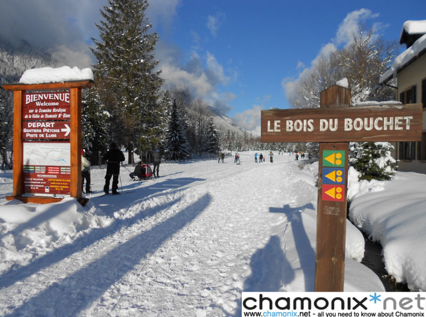 Bois du Boucher, the start of the Chamonix X Country ski area