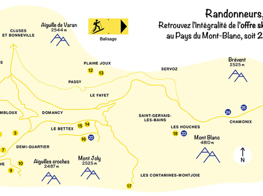 Parcours de ski de randonnée autour de Chamonix: Combloux, Saint Gervais, Sallanches
