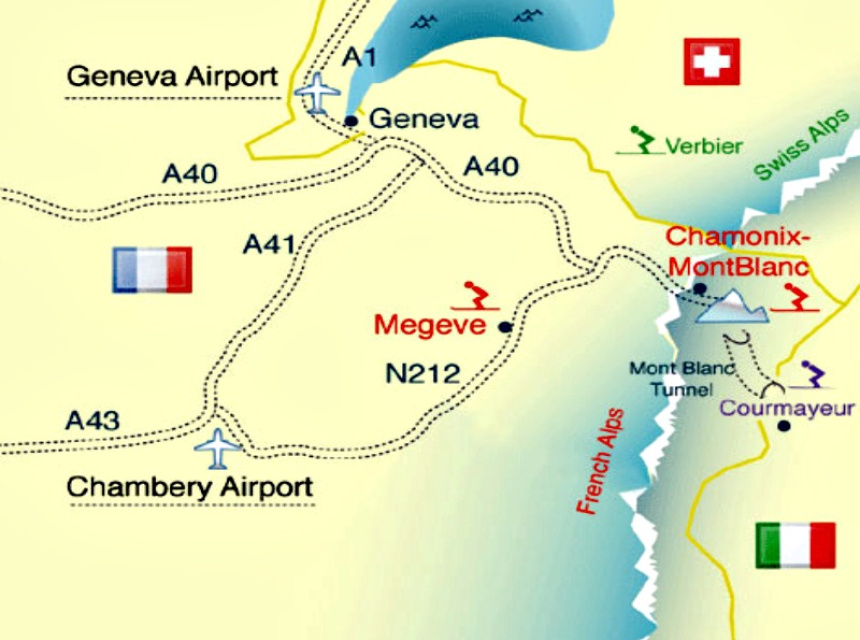 Geneva - Chamonix Map