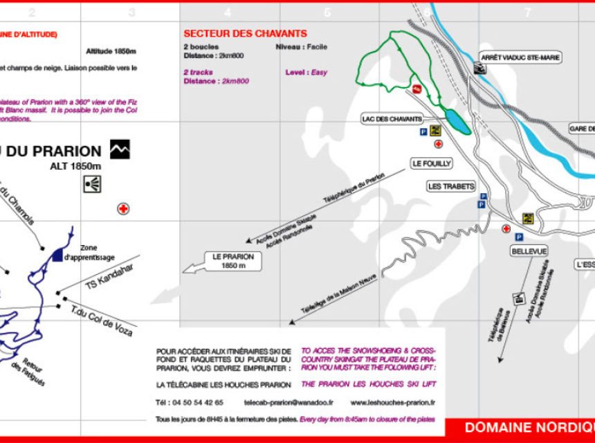 Les Houches map Cross Country Skiing & Biathlon