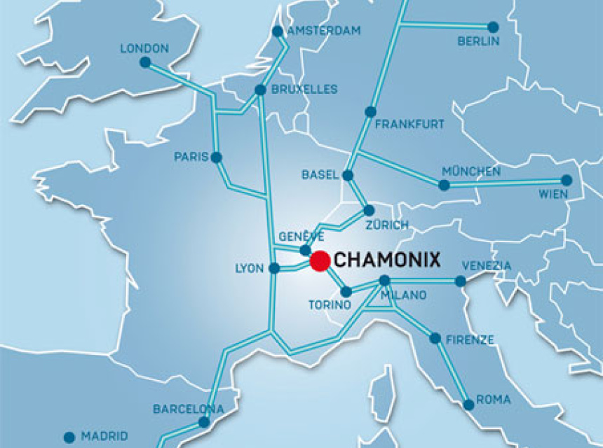 What's the location of Chamonix in a map?