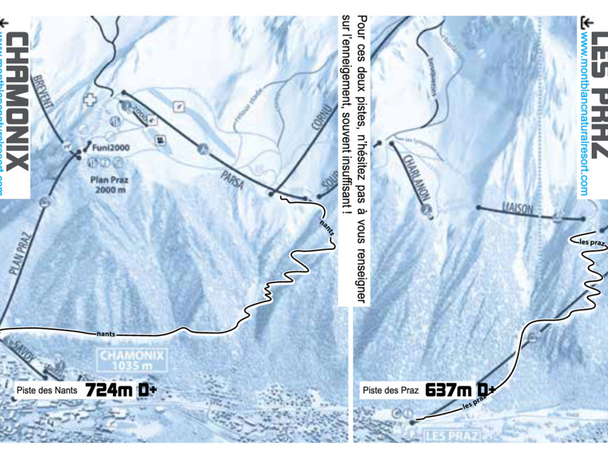 Parcours de ski de randonnée à Chamonix Brevent et la Flegere